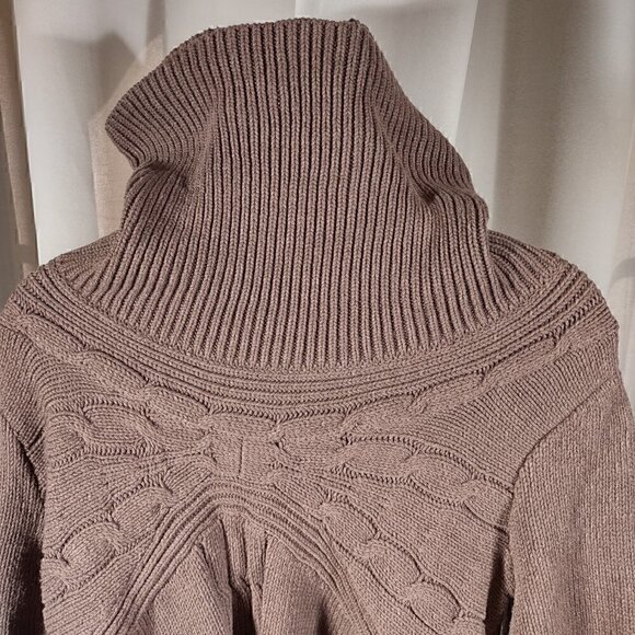 Apt. 9 Women's Cotton Blend Brown Turtleneck Sweater Size Large - Picture 2 of 9